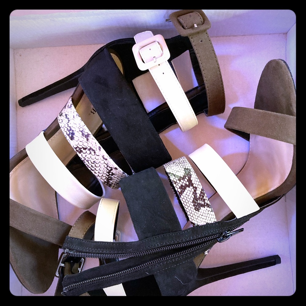 NIB Just Fab animal print stelletto heels